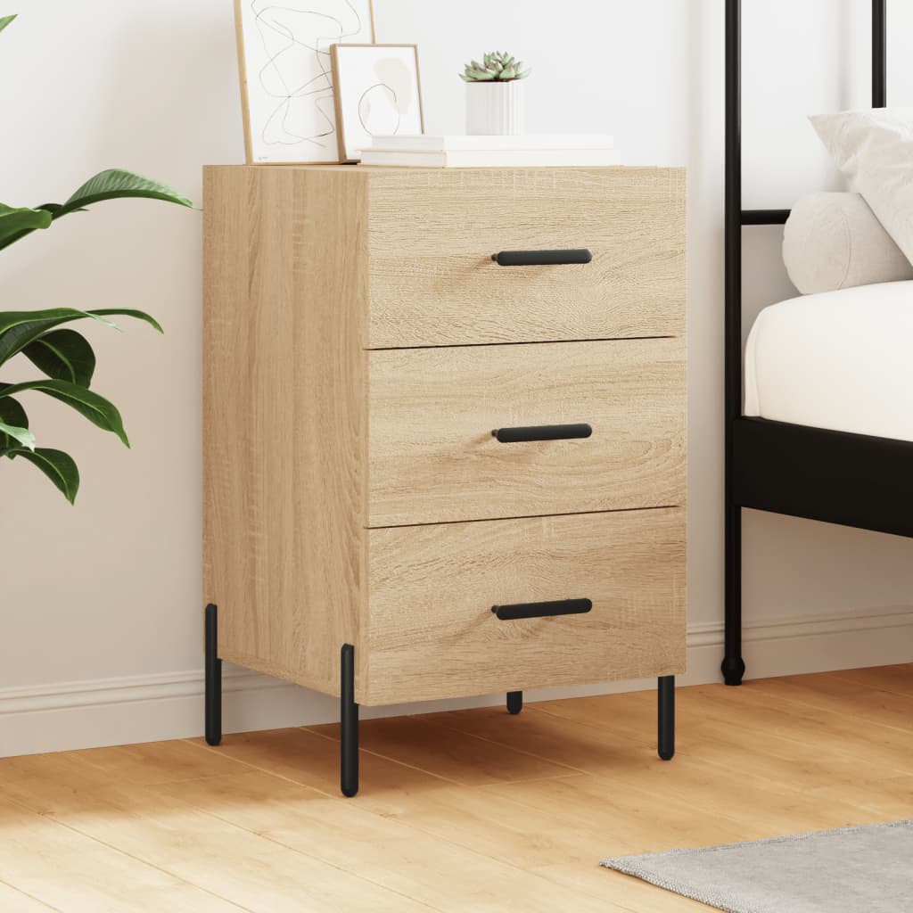 Vidaxl Sonoma Oak Table De Chevet, Table De Nuit Avec Tiroir, Armoire De Chevet, Meuble De Rangement Salon Chambre À Coucher, Moderne, Bois D'ingénierie