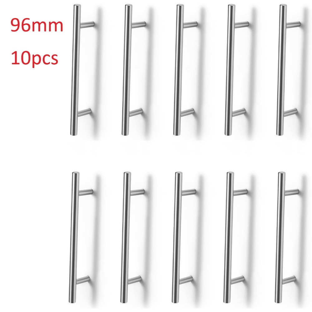 Image of 10-pack Cabinet Handles, Modern & Bathroom Cabinet Pulls, Durable Metal Hardware, With Screws, 96mm Hole Center, Home Furniture Upgrade