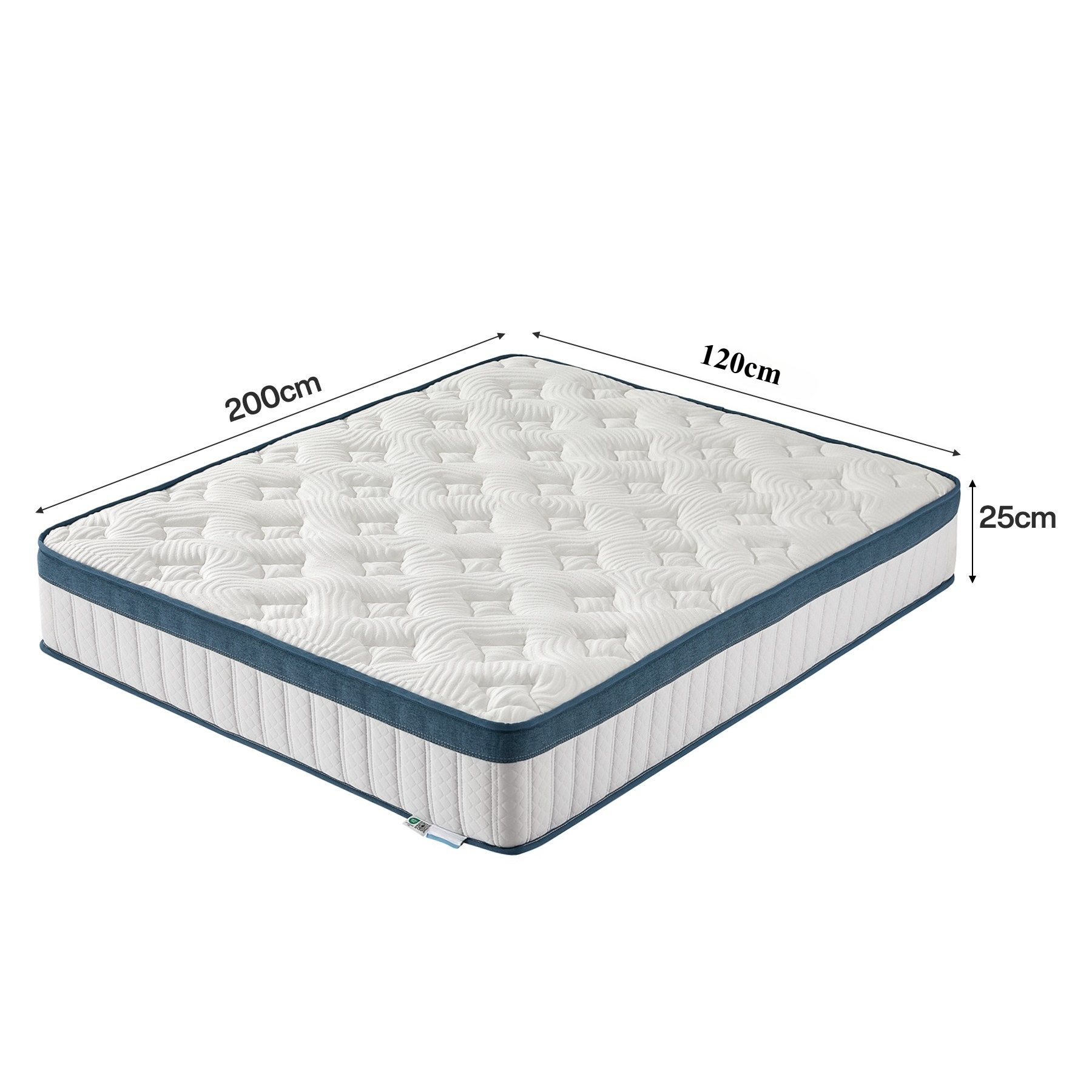 Image of Core Mattress 90x200x25 Cm H3 Medium-firm, 7-zone Orthopedic Mattress With Memory Foam, Noiseless, Breathable Cover.