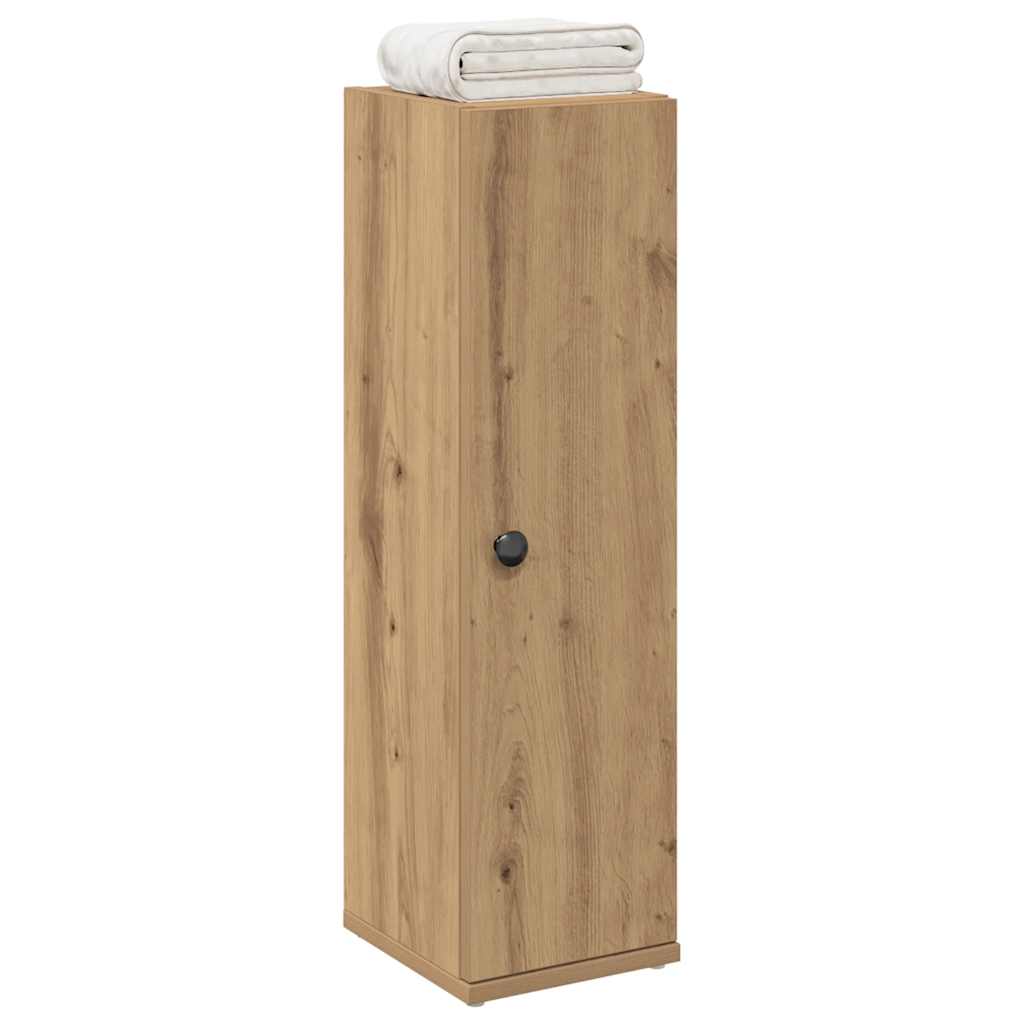 Image of Vidaxl Bathroom Cabinet With Towel Rack - Oak, 20.5x22x72 Cm, Bathroom Cabinet, Bathroom Furniture, Sink Cabinet, Bathroom Cabinets, Bathroom Furniture