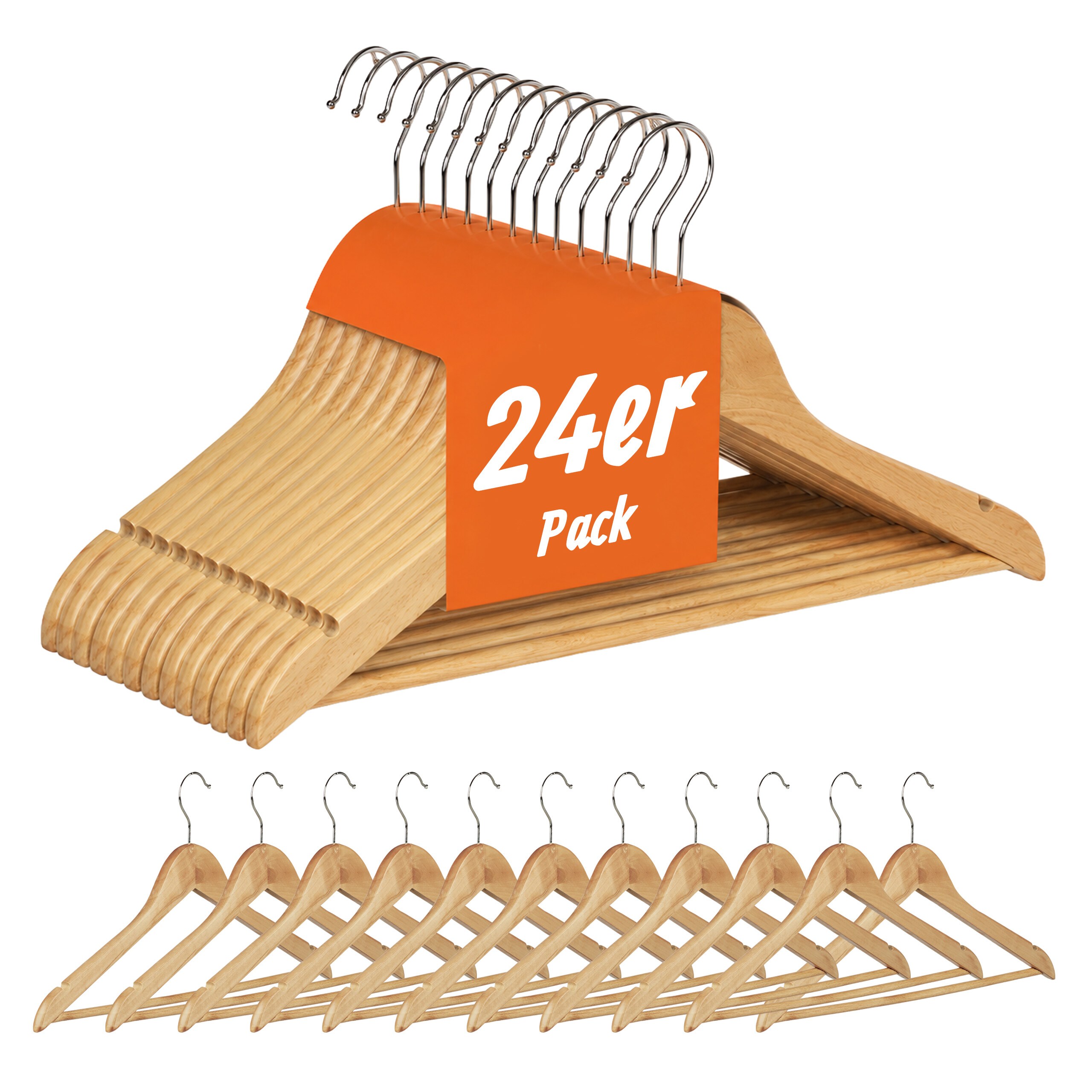 24-piece Hanger Set In Natural/silver