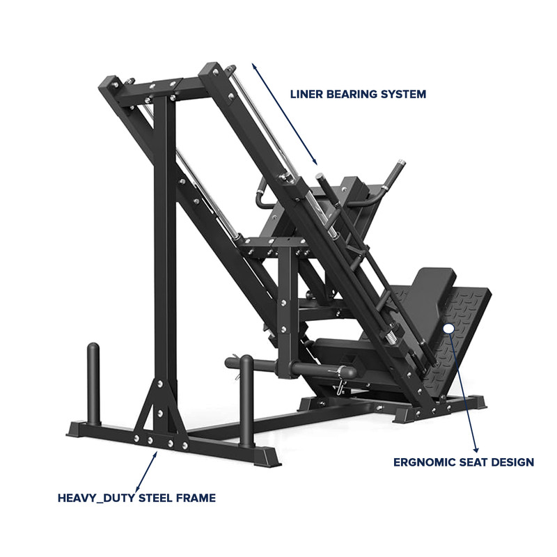 Leg Press and Hack Squat Machine with 30kg Tri-Grip Plates