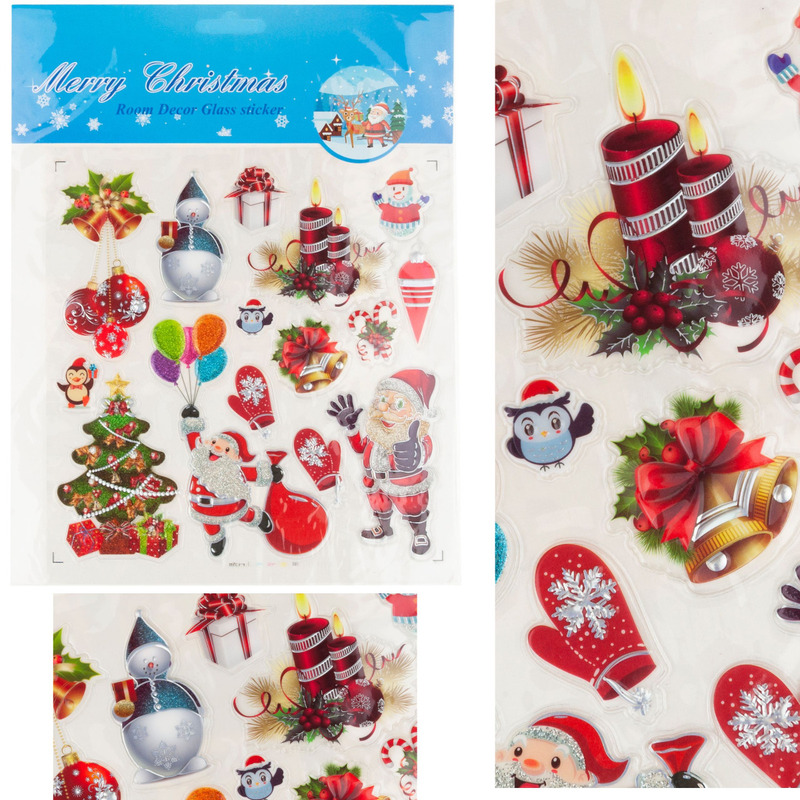 Image of Christmas Stickers Gift Decorations For Window Glass Set