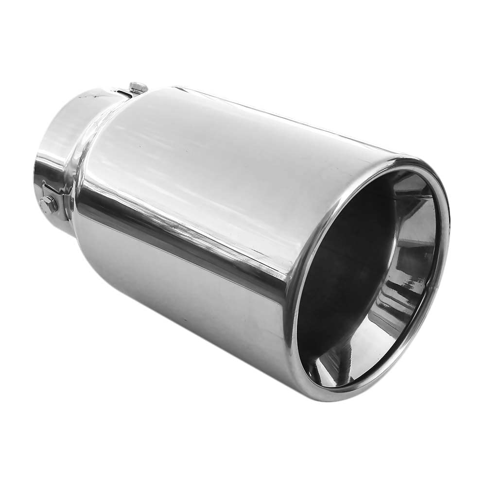 Image of Round Stainless Steel Exhaust Tip, Sport Exhaust, Exhaust Tip Cover, Exhaust Tips, Exhaust Tip Covers, Muffler Tip, Universal Exhaust Pipe, Chrome