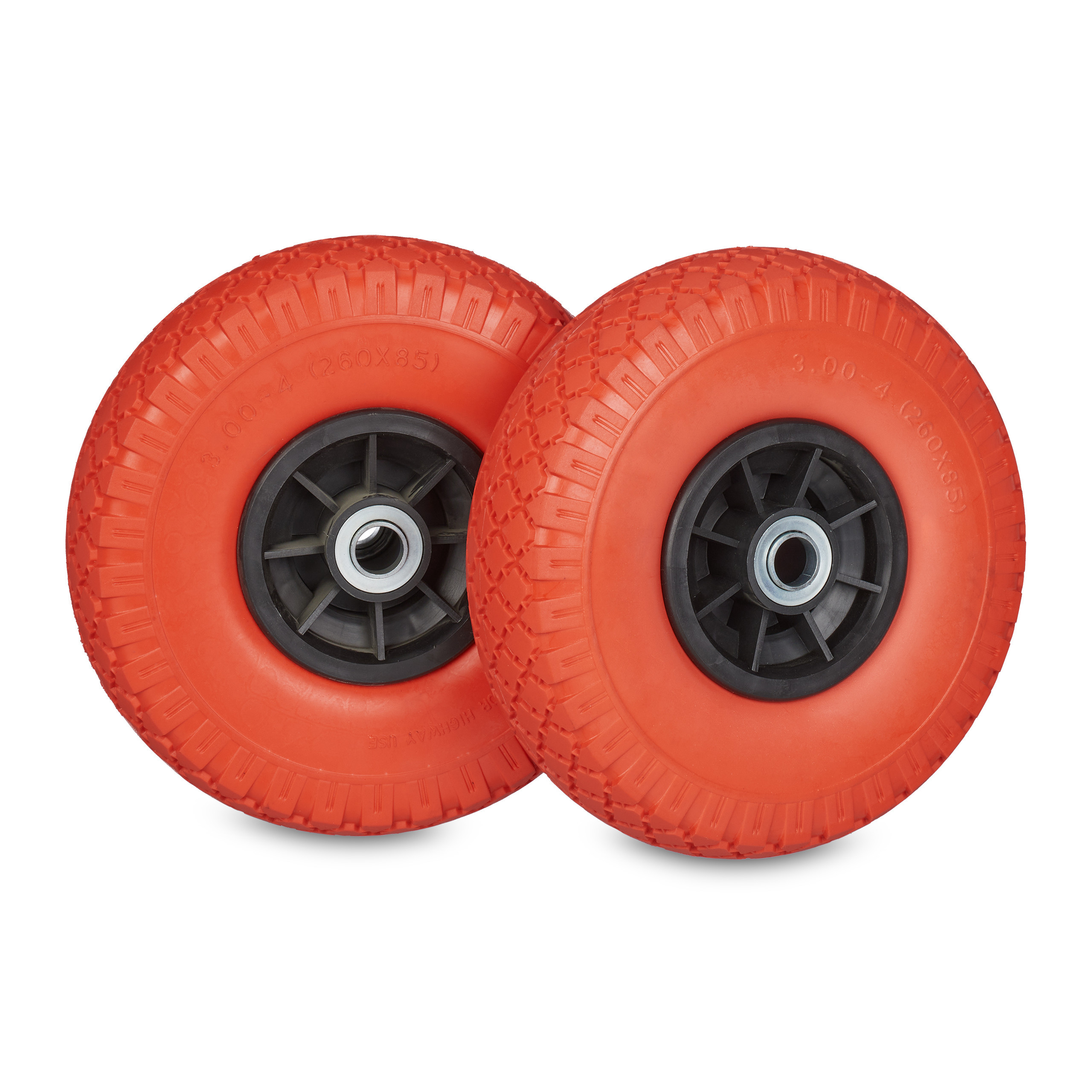 E-shop 2x Sackkarrenrad in Rot/ Schwarz - 3.00-4"