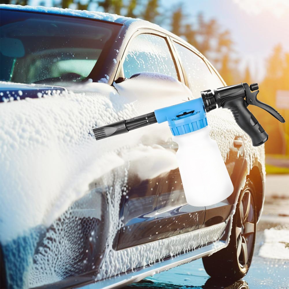 TEMU Car Wash Tools Foam Snow Gun Foam Gun High Pressure Nozzle Car Wash Sprayer 1l Capacity 2-in-1 Car Wash Gun Universal Car Wash Sprayer Blue