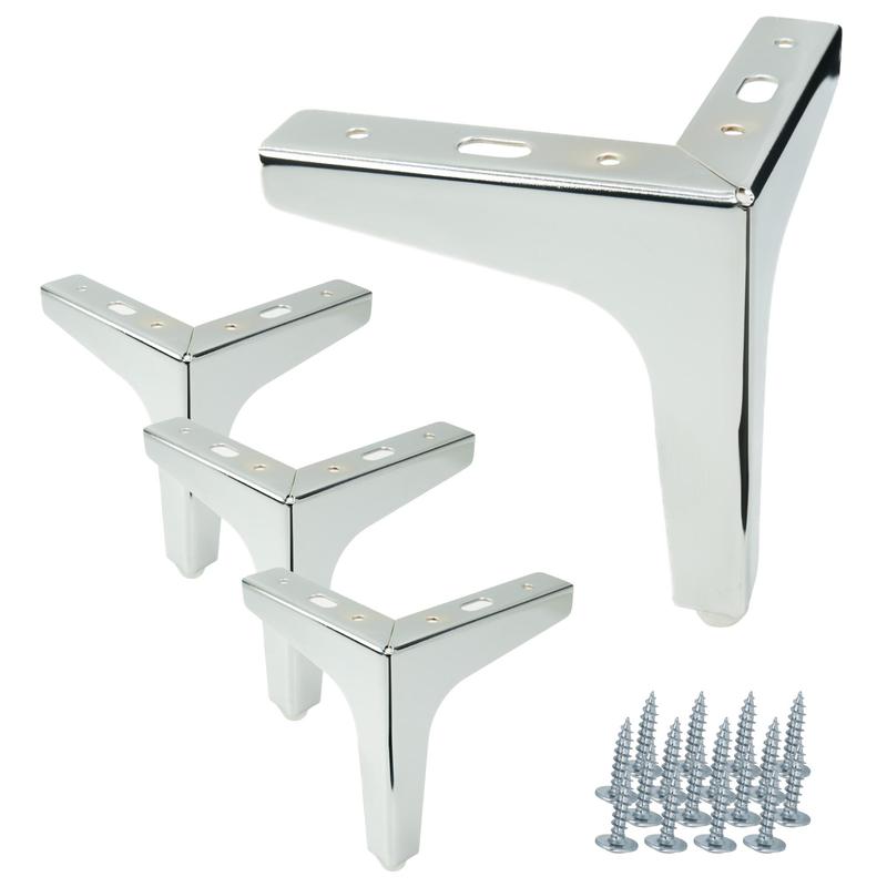 TEMU Set - Gambe Argentate Kotwica da 13 cm. Eleganti e resistenti gambe in metallo durevole, rivestite in cromato argentato lucido. Ideali per