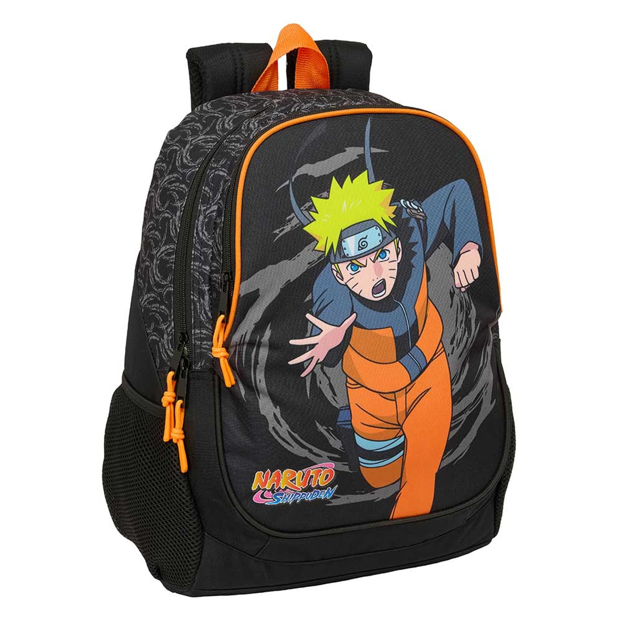 TEMU SAFTA | Sac à dos Naruto polyvalent, compatible avec poussette, 32 x 44 x 16 cm (22,5 litres), 2 grands compartiments, bretelles et sangles
