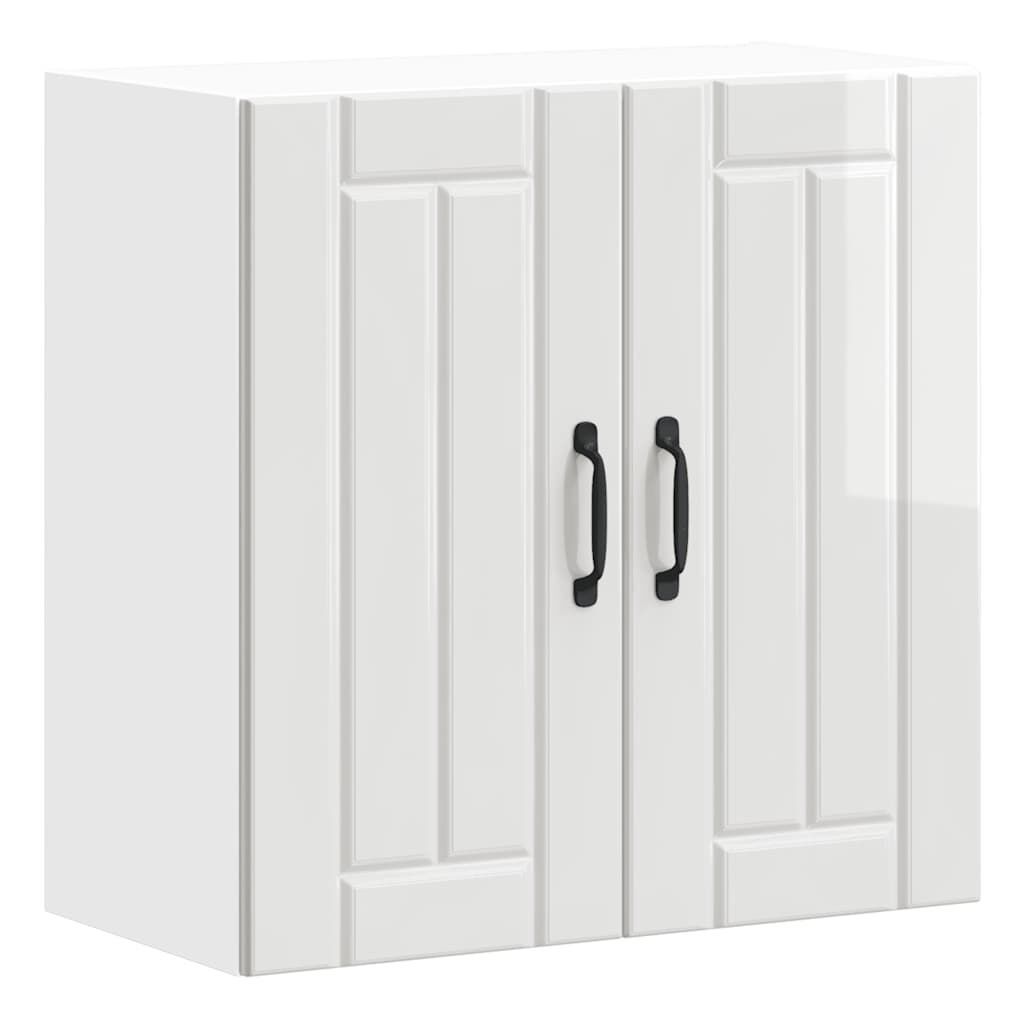 High-gloss White Wood Material Wall-mounted Kitchen Cabinet