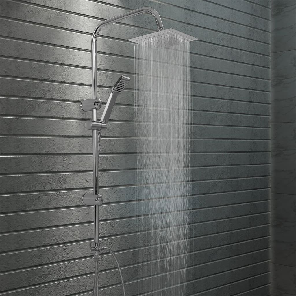 Image of Vidaxl Shower Set, 2-way Shower Set, Dual Head Shower Set, Shower Head, Handheld Shower, And Overhead Shower, Shower Heads, Handheld Showers, And Overhead Showers