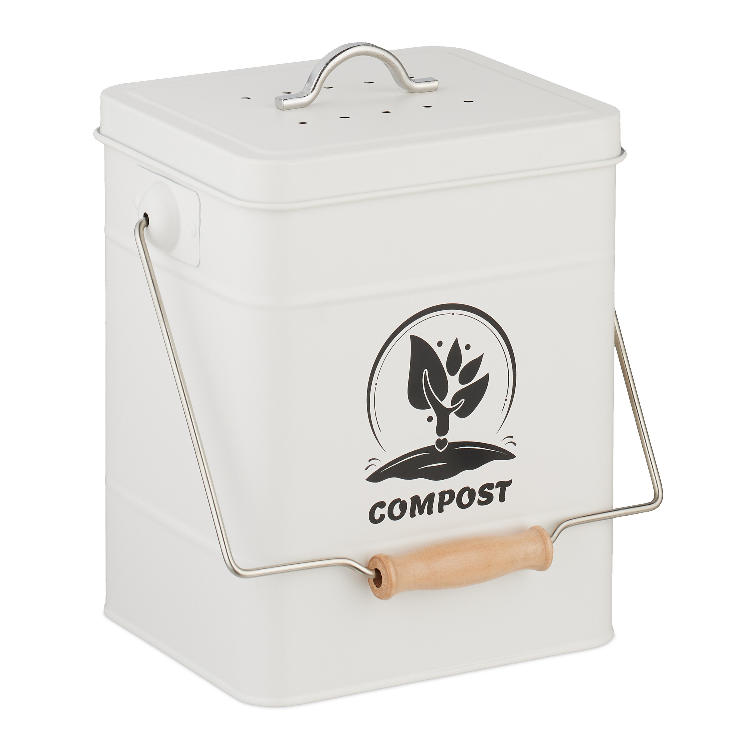 TEMU Compost Bin In White - 6 Liter