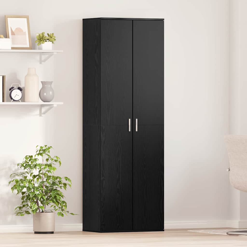 Image of Vidaxl Tall Storage Cabinet With 2 Door Hinges, Modern Finish, Indoor Furniture For Garage, Bedroom, And Living Room, Wood Composite Cabinet
