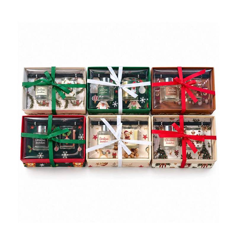 TEMU Set Profumatore per Ambienti con Diffusore a e Candela , Fragranze Natalizie, Cofanetto Regalo di Natale
