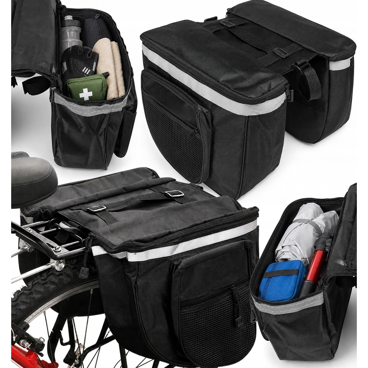 TEMU BORSA DA BICICLATTA GRANDE PER PORTAPACCHI, BORSA DA , RIFLETTENTE, SPAZIOSA