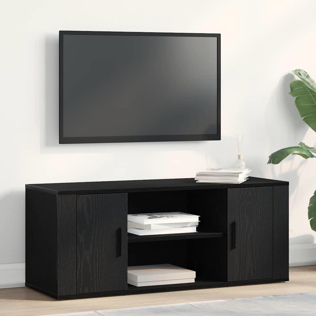 Image of Vidaxl Modern Entertainment | Interior 100 Cm Mdf Stylish Storage Space For Tv | Elegant | Theater Living Room Floor Furniture Unit Rectangular