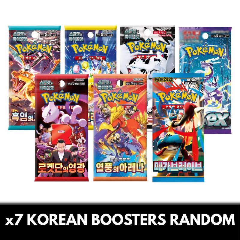 TEMU Lot x7 Boosters Coréens Aléatoires 35 Cartes Officielles KR