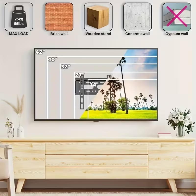 Adjustable TV Wall-Mount Bracket for 14-42 Inch Monitors
