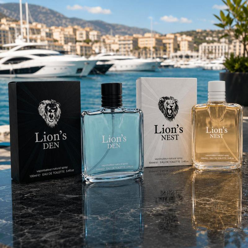 TEMU Nest & Den Edt 100mlx2 – Fresh Masculine Duo For Men, + Aquatic Freshness + Warm Spices, Long-lasting Signature , Gentleman Edition, Rich Deep,