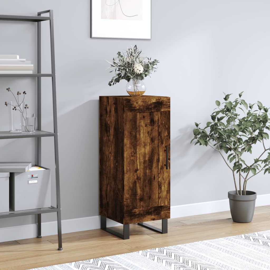 Vidaxl Sideboard, Cabinet With Of Storage Space, Cabinet For Living Room, Metal-legged Sideboard, Modern, Smoked Oak Wood Material