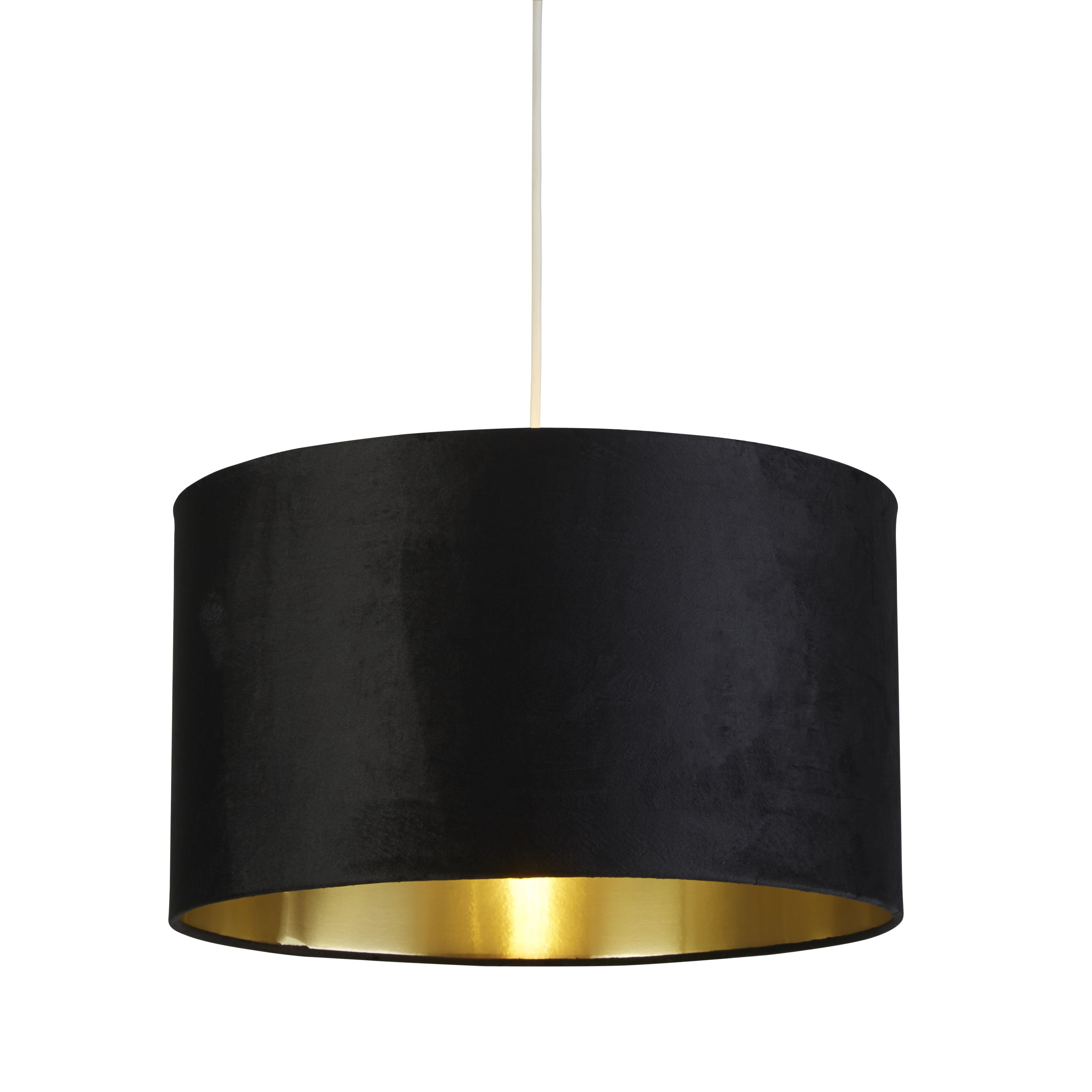 Black Velvet & Brushed Gold Inner Shade, Elegant Lighting