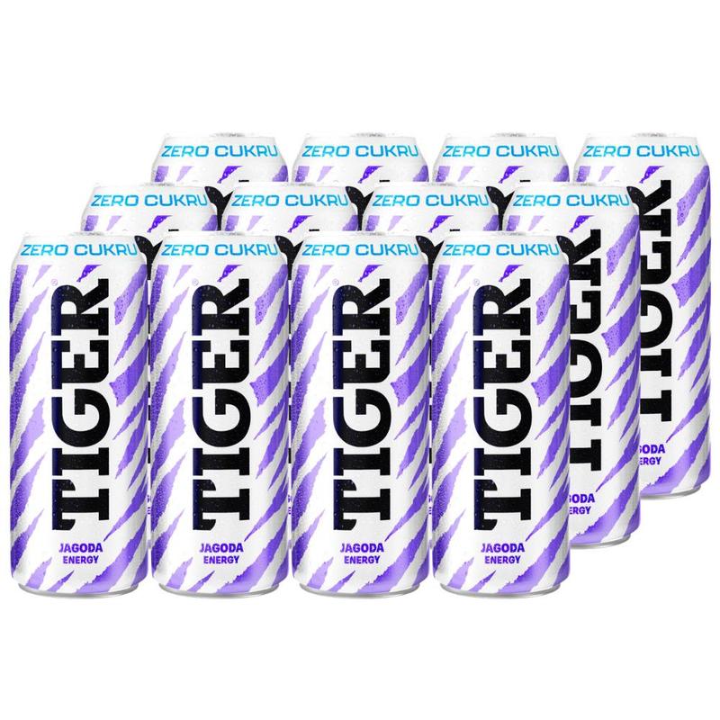Image of Tiger 0 Energy Drink Without Sugar, Blueberry Flavor 500ml X 12pcs