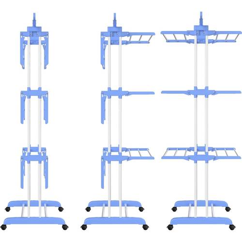 4 tier large clothes airer with wings retractable folding drying rack with wheels for indoor outdoor use 190 64 170 cm grey