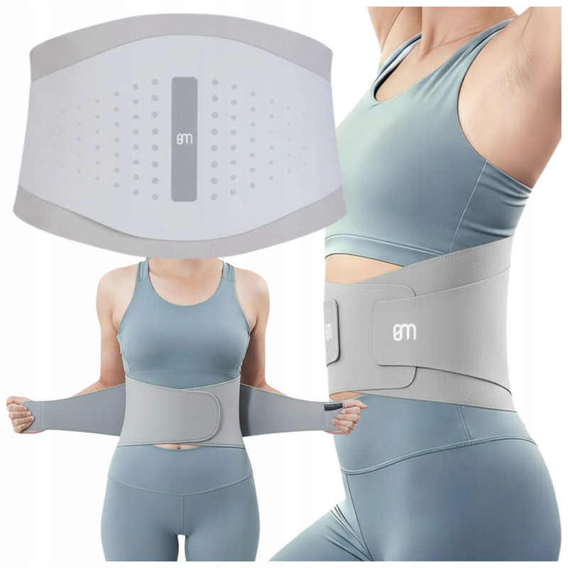 Image of Regulated Belt For The Lower Back Xl, 85-110 Cm, Height 23.5 Cm, 2-way Tension Adjustment, Removable Fins, Strong On The Strap, Anti-slip And Breathable Construction, Gray.