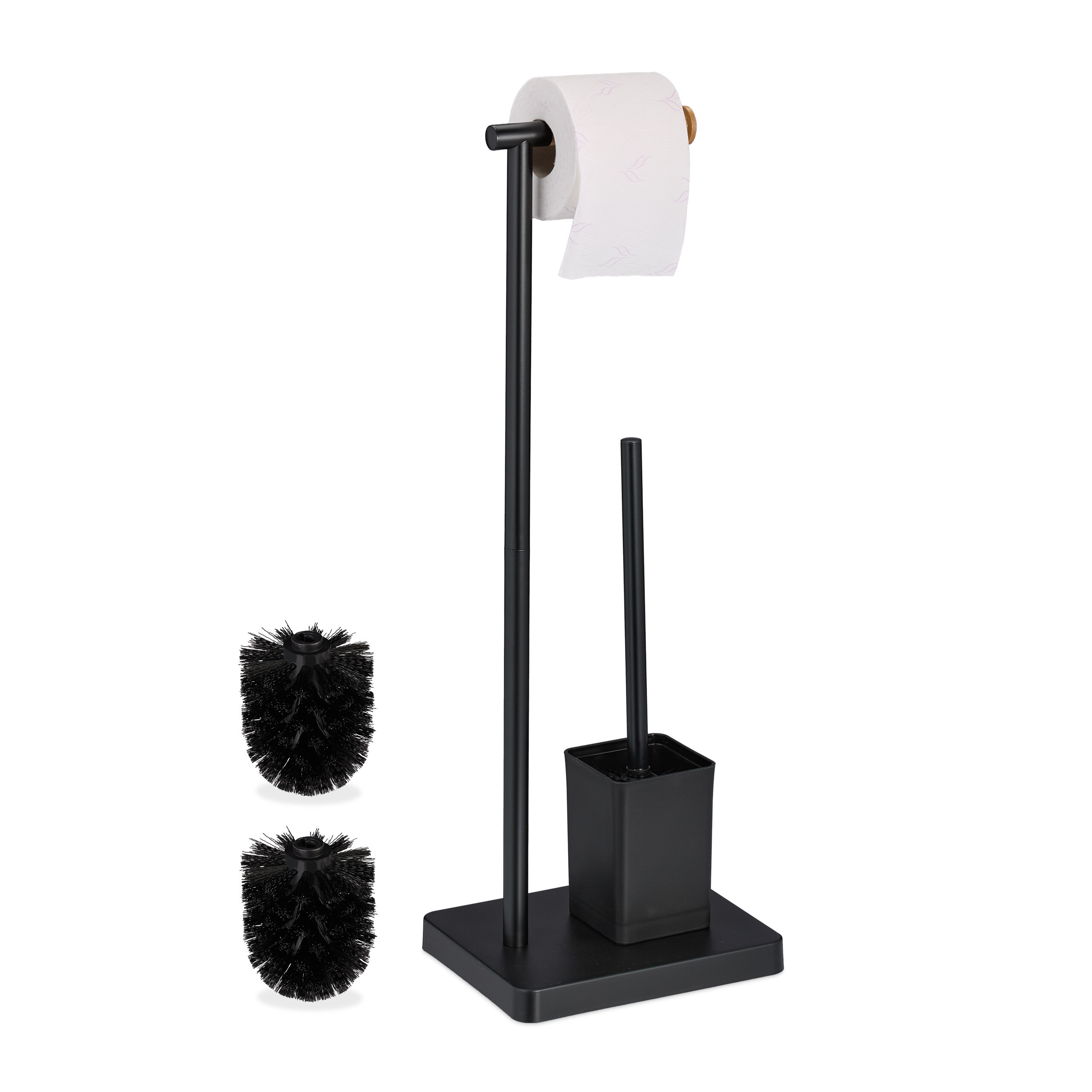 Black Toilet Set - (w)23 X (h)66.5 X (d)18 Cm