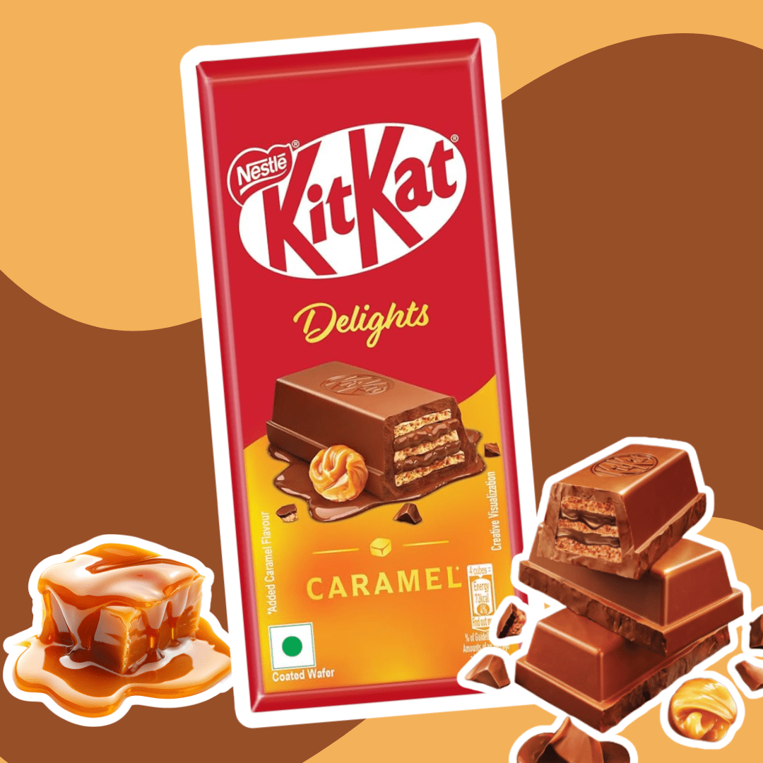 Image of 1x 50g Kitkat Delights Caramel | Tender Crisp Wafer In Creamy Milk Chocolate | Refined Caramel Flavor