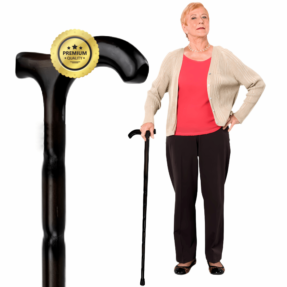 TEMU Bastón de en Madera para Adultos - Para Caminar de Madera con Agarre Ergonómico, Elegante Madera de Acabado Tallado, Soporte Duradero y para