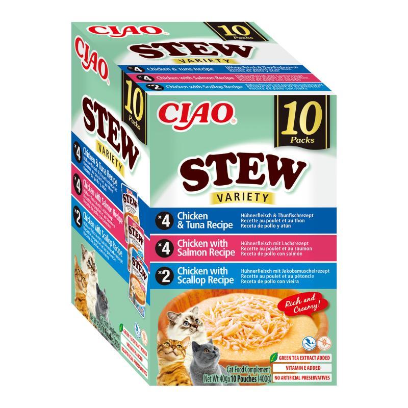 TEMU Stew Cat Multipack Chicken Recipe With Tuna, Salmon, And Scallops (10 X 40 G)