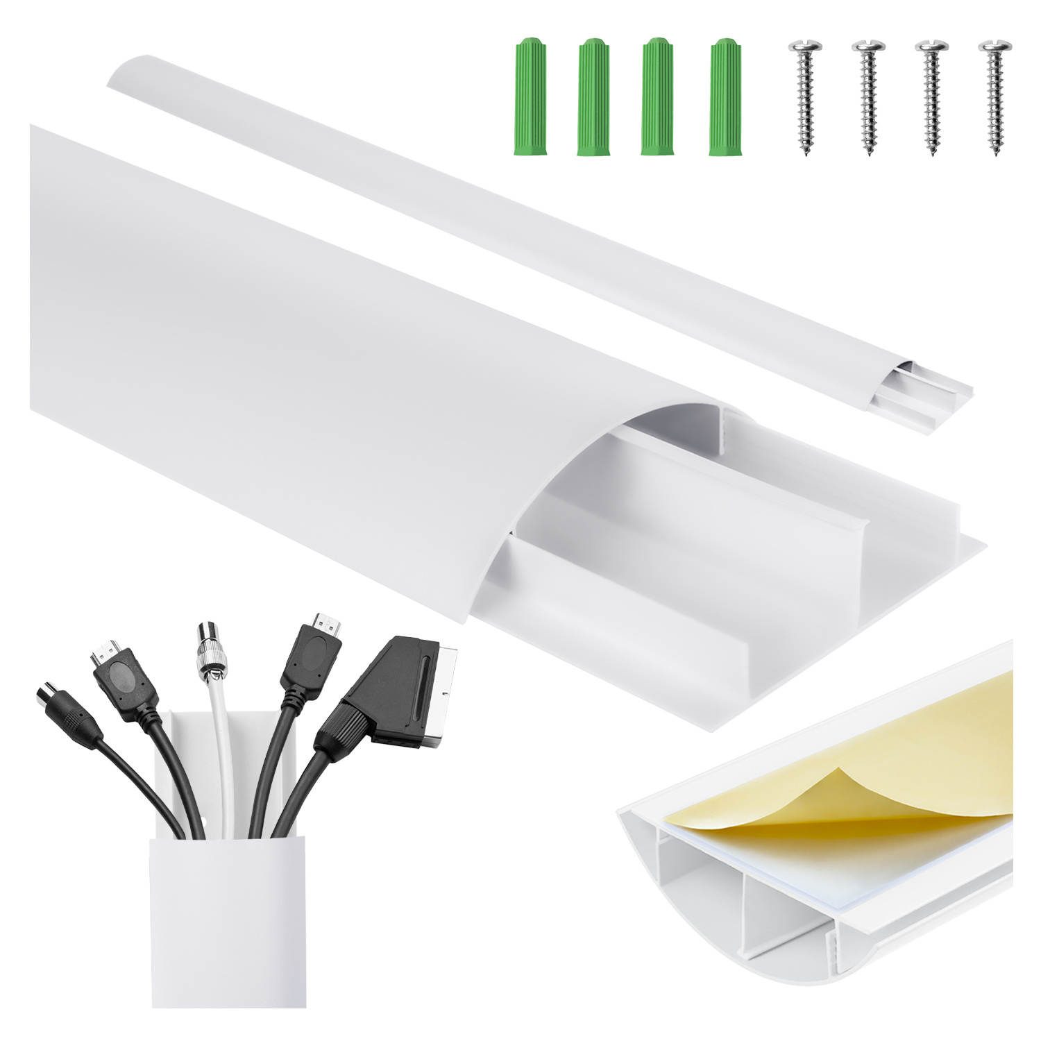 Universal Cable Masking Strip Maclean 62x20mm White Mc-814 W