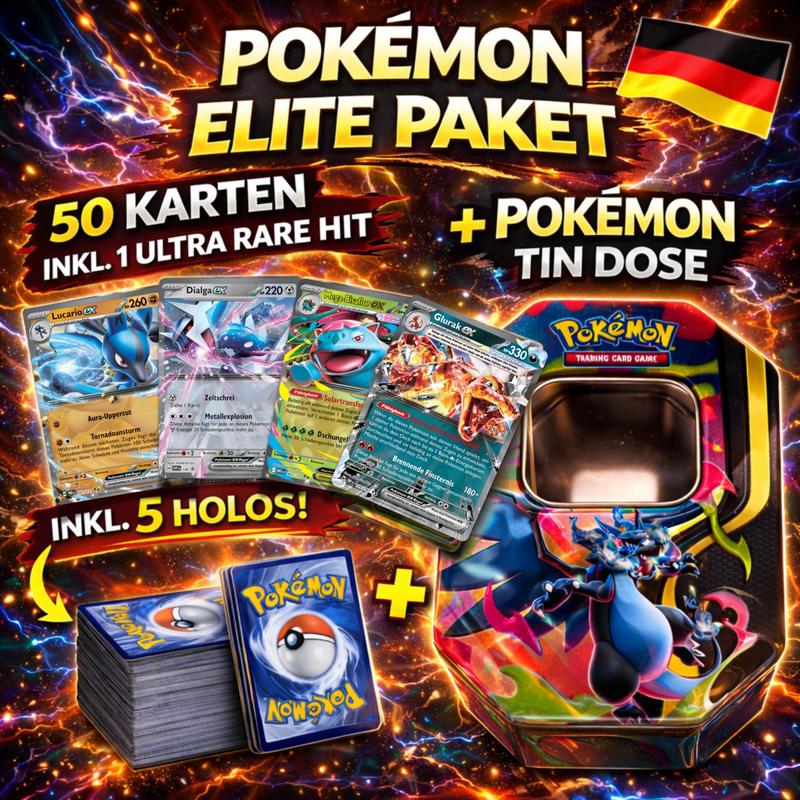 Pokémon Elite Package - 50 Cards, 1 Ultra Rare Hit - Including Pokémon Dose With 5 Cards!
