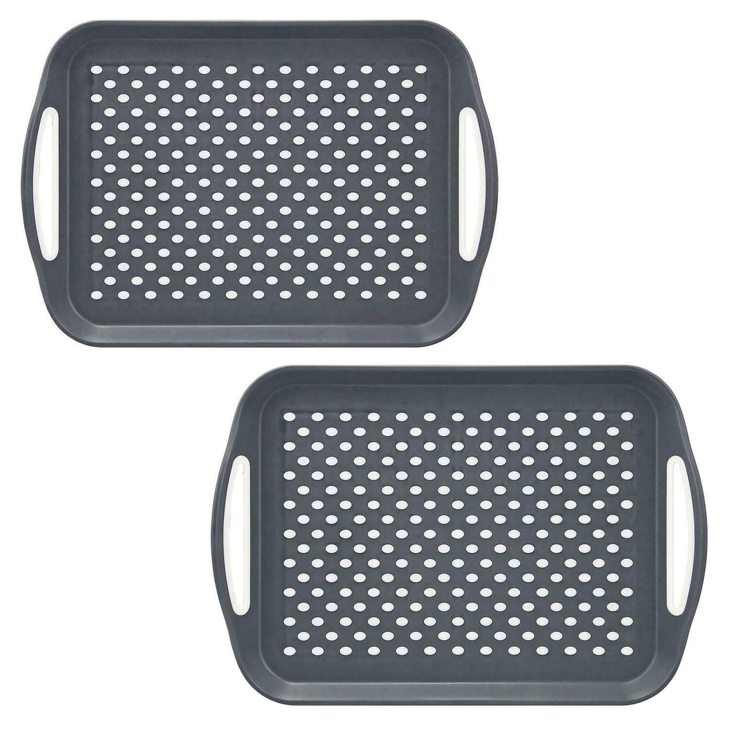 TEMU 2-piece Non-slip Serving Trays – Anti-slip Grip Surface For & Drink Transport – Perfect For Home & Hospitality Use