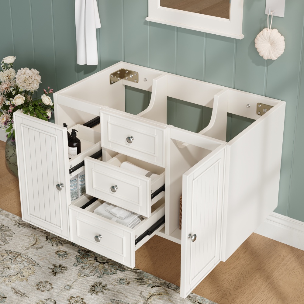 Image of Hanging Bathroom Cabinet Made Of Mdf, Space-, With Storage Space For Modern Bathrooms