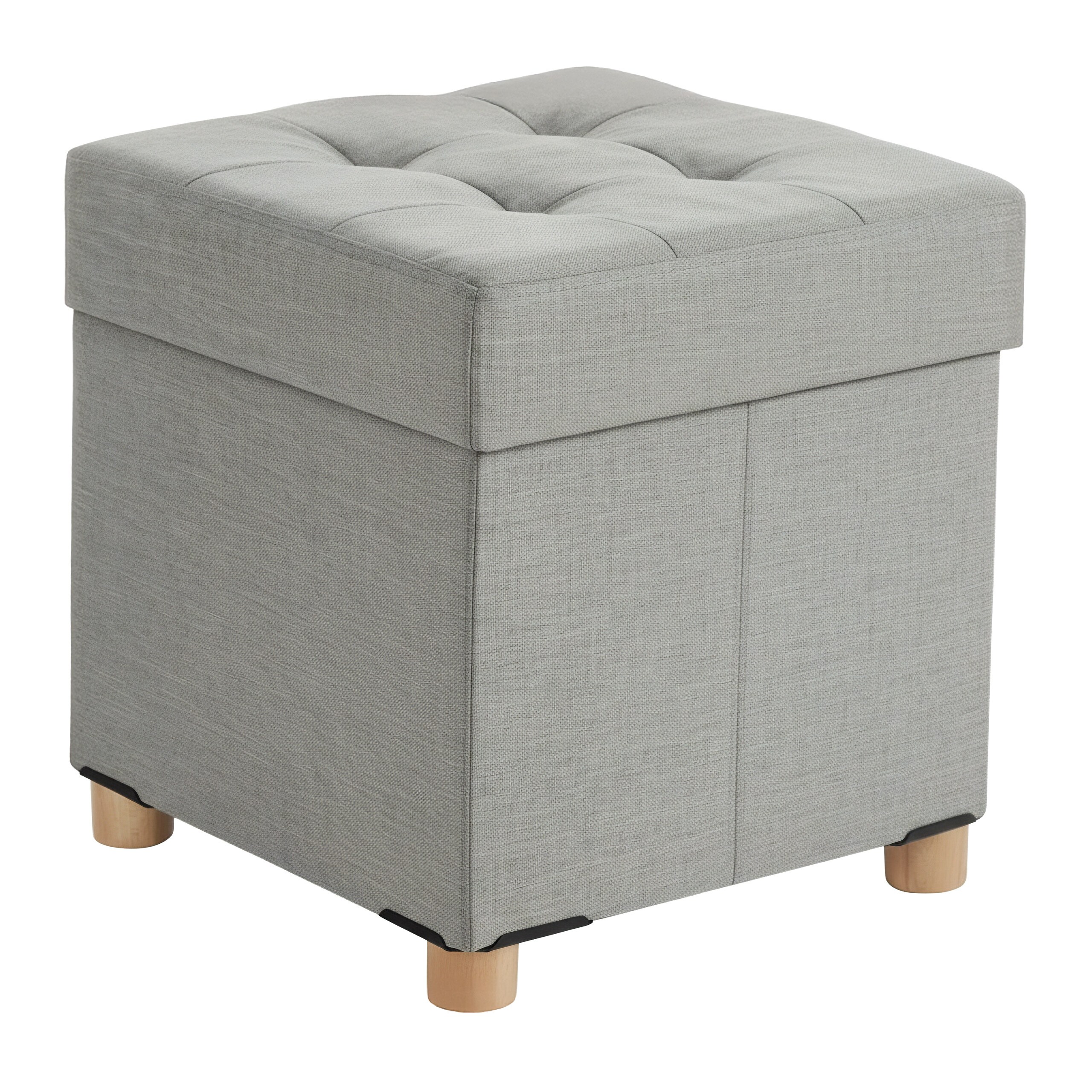 Light Gray Stool - (w)38 X (h)38 X (d)38 Cm