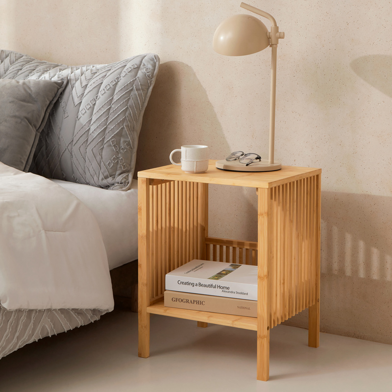 TEMU Side Table 50 X 39 X 33 Cm Bamboo