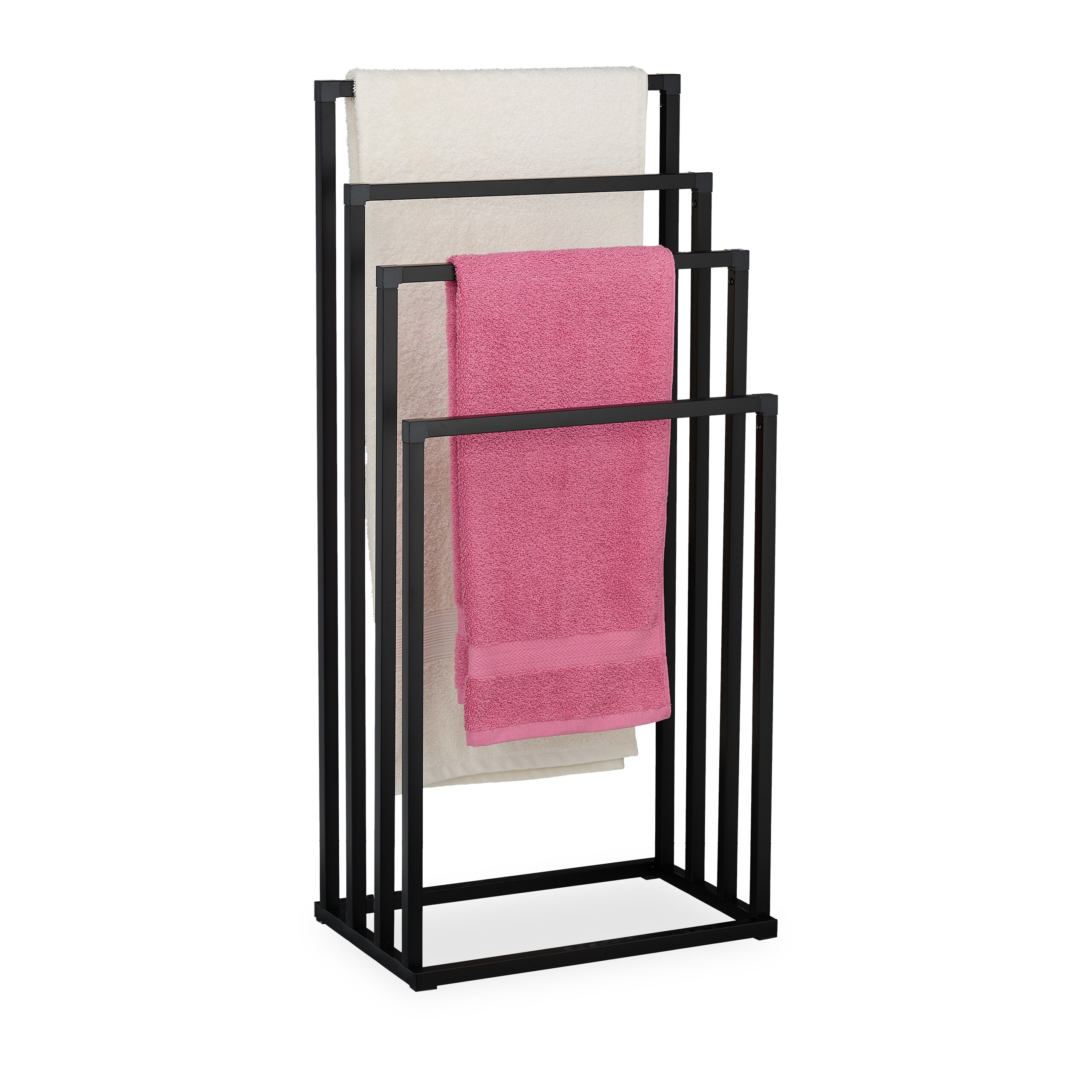 Towel Rack In Black - (w)45 X (h)96.5 X (d)29 Cm