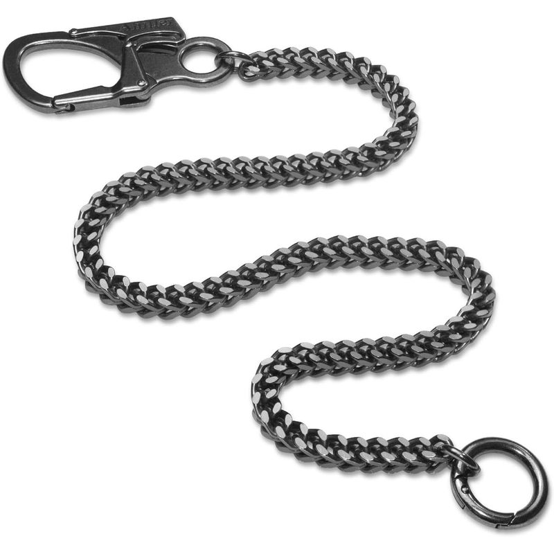 Stainless Steel Hip Chain with Metal Snap Hook and Double Clasp for Trousers, Key Ring, Wallet Chain - Fashionable Accessory for Men and Women