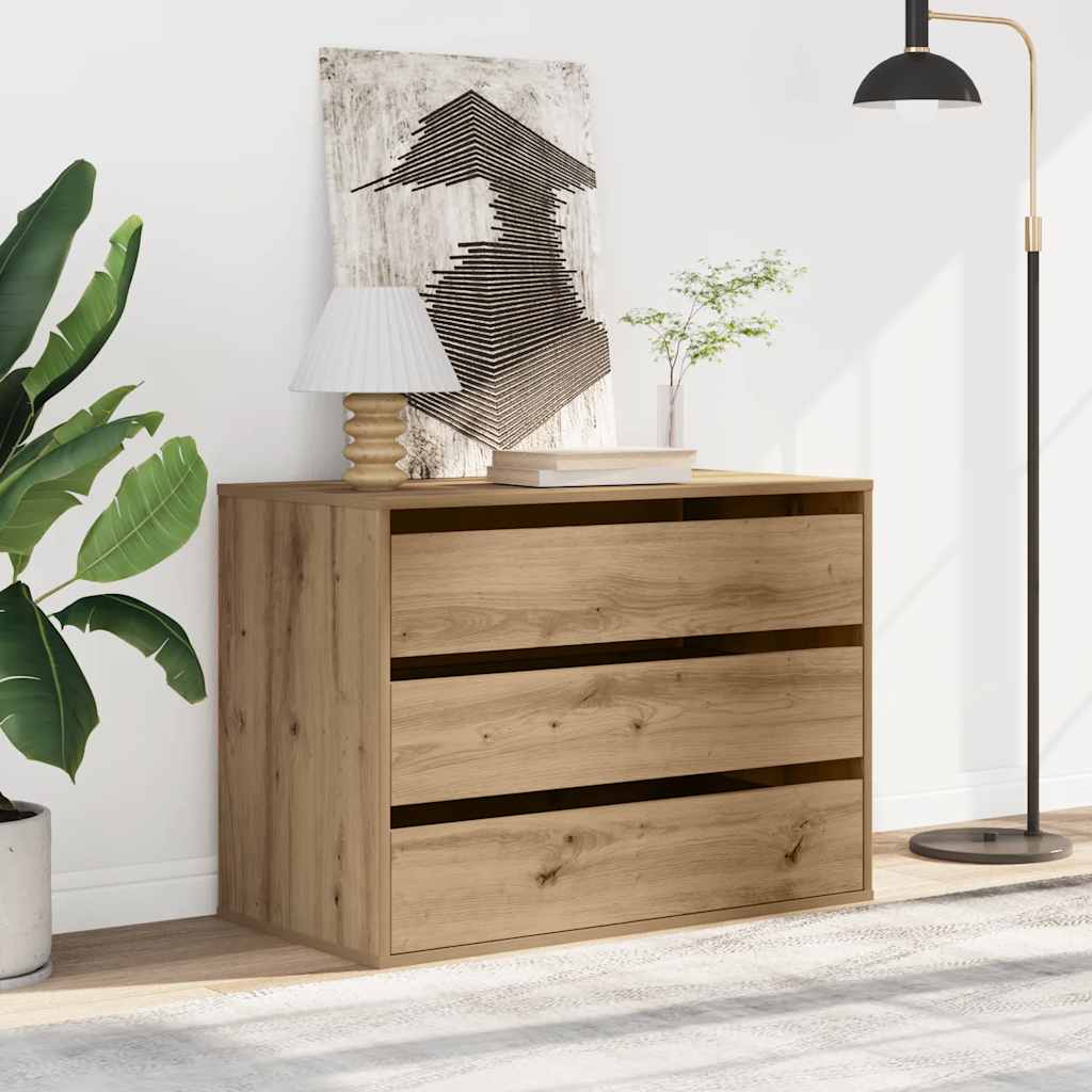 Vidaxl Dresser, Sideboard With 3 Drawers, Drawer Cabinet For Living Room, Sideboard Hall Cabinet, Side Cabinet, -oak Wood Material