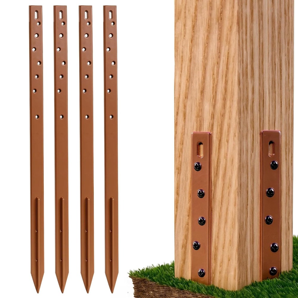 TEMU Fence Post Repair Stakes Kit – 75cm " Heavy Duty Ground Spikes For Broken Or Timber Posts – 2 Stakes Repair
