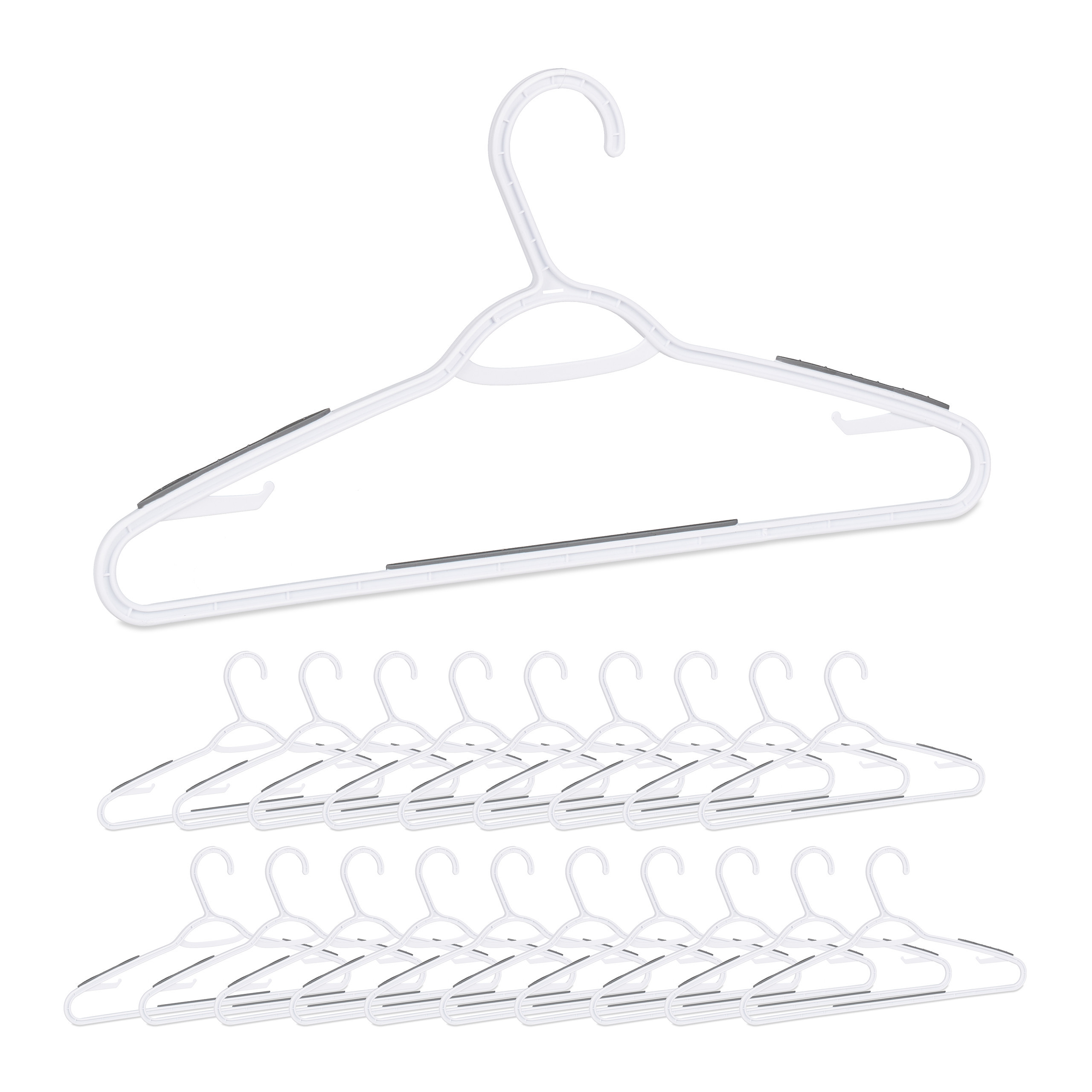 Image of 20 Anti-slip Clothes Hangers In White