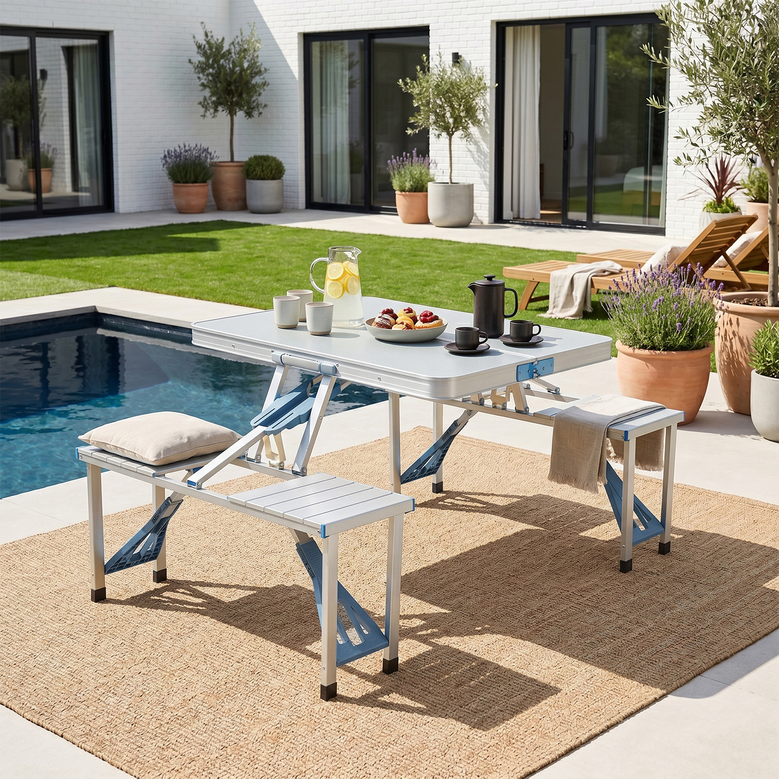 Outdoor All-in-one Folding Table with Integrated Design