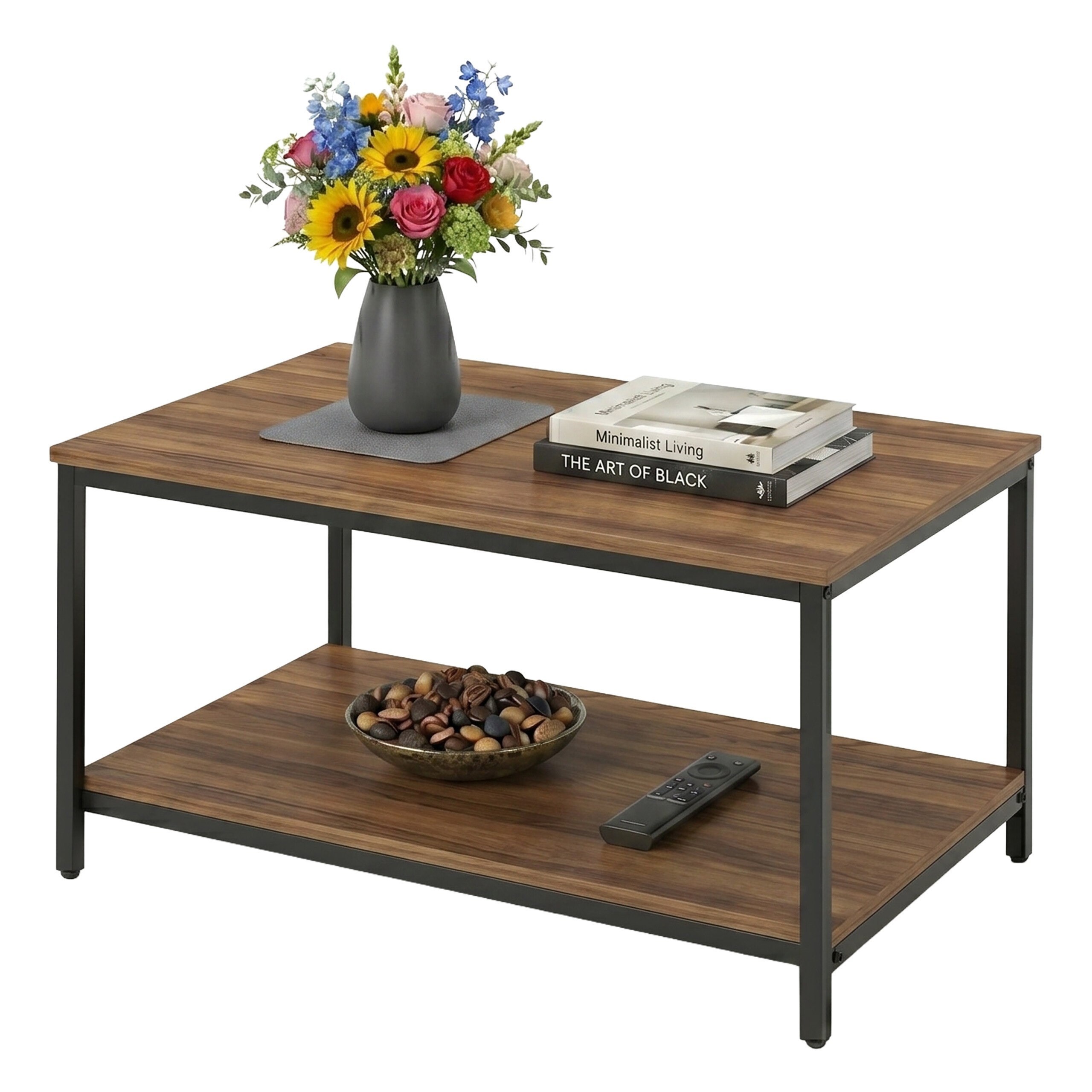 Coffee Table In Brown/black - (w)80 X (h)42 X (d)50 Cm
