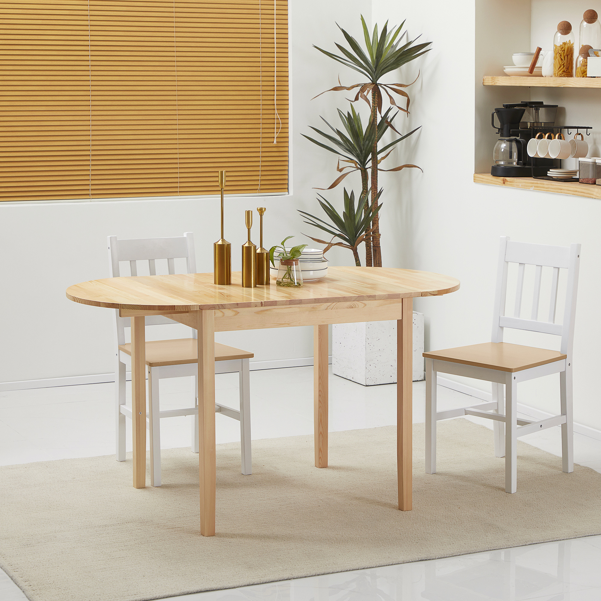 Wooden Dining Table, Foldable Kitchen Table For 6 People With Drop-leaf Design, Oval Folding Table, Dining Table For Small Rooms, Dining Room, Kitchen 140 X 70 X 75 Cm Natural Wood