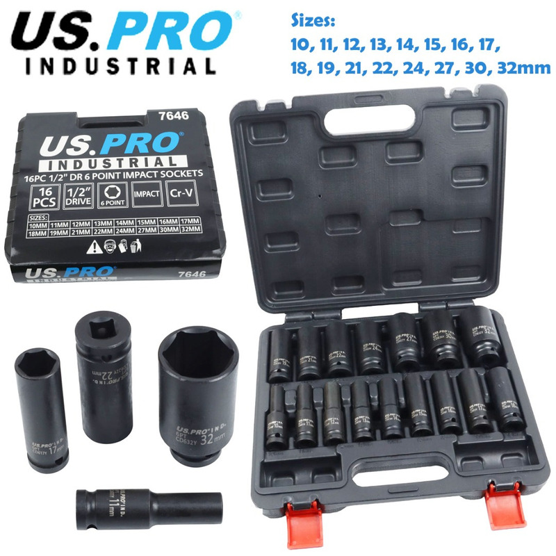 TEMU Us 16pc 1/2 Dr 6- Impact Socket Set European Style 10-32mm