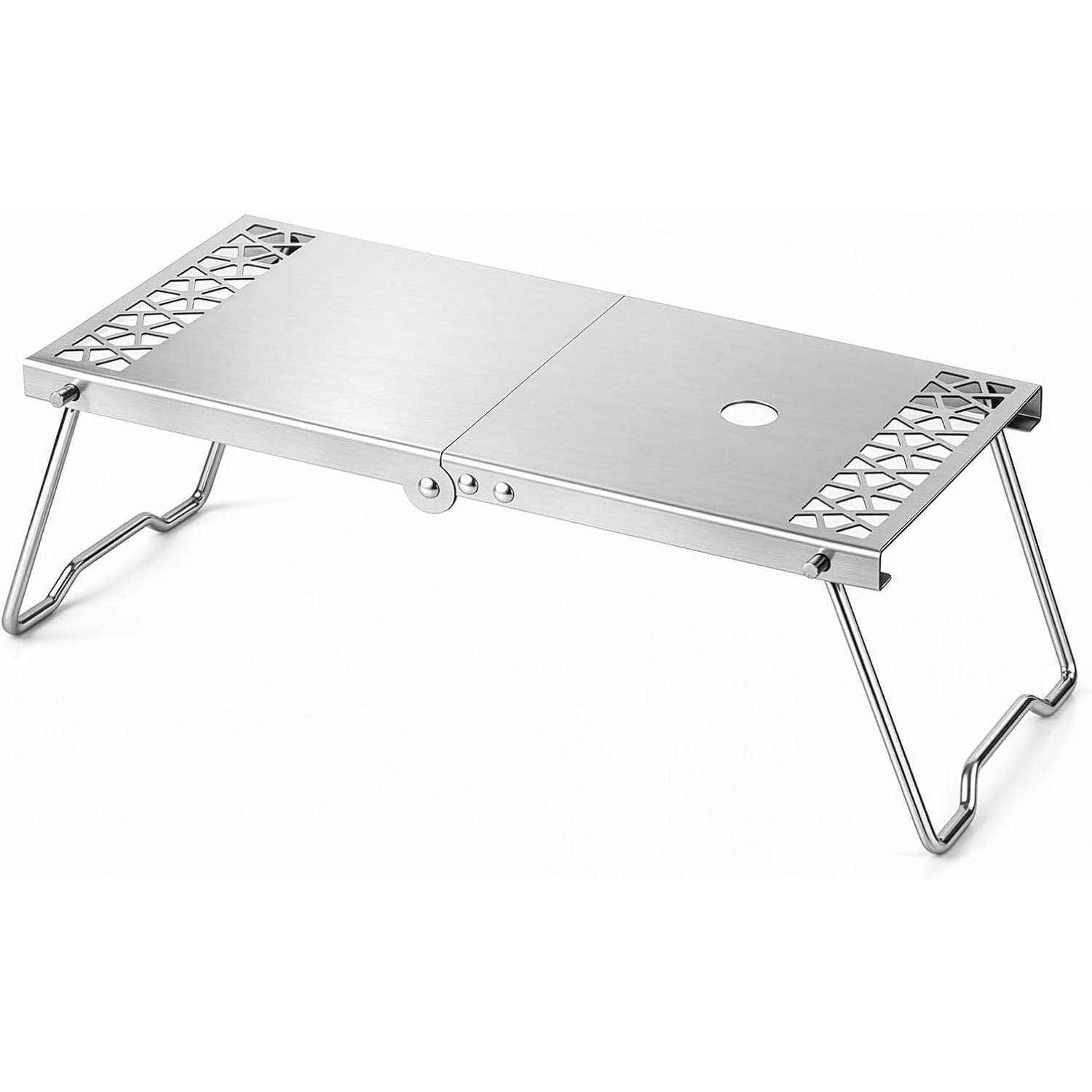 TEMU Compact Foldable Camping Table, Portable Stainless Steel Cooking Table For Outdoor Camping, Hiking, Backpacking & Camp Stove