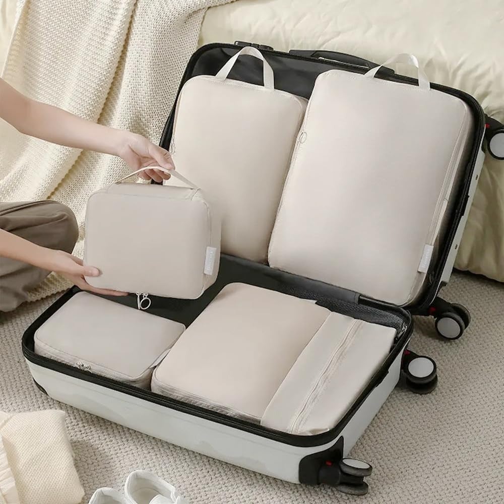 TEMU 6 Piece Travel Organizer Set For Luggage, Important Packing Cubes, Sturdy Luggage Organization Bag For Family Trips