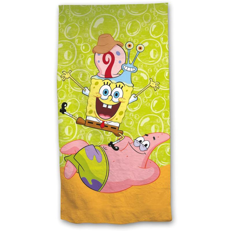 Image of Spongebob Shower Towel Bath Towel Beach Towel 70 X 140 Cm 100% Cotton