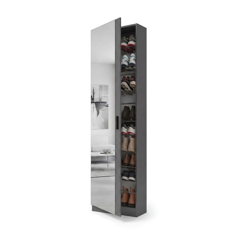 TEMU duehome - Zapatero de 1 puerta con espejo 180x50 cm Roma